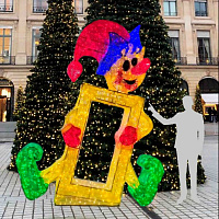Cветодиодная конструкция 3D ФОТОРАМКА ПЕТРУШКА для использования на открытом воздухе 300х250 см