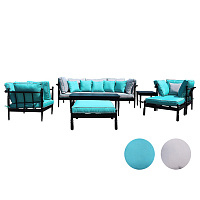 Комплект мебели из алюминия TIFFANY, 7 предметов, цвет чёрный