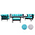 Комплект мебели из алюминия TIFFANY, 7 предметов, цвет чёрный