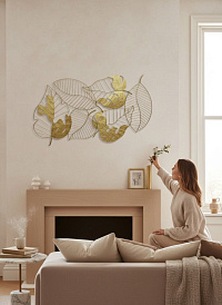 Панно ЗОЛОТЫЕ ЛИСТЬЯ, 147*96 см