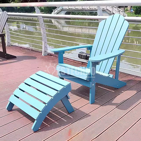 Кресло - шезлонг РИВЬЕРА из ДПК, 135*94*54 см, цвет голубой
