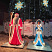 Скульптурная композиция из стеклопластика для общественных мест *Дед Мороз и Снегурочка*, 220/180 см