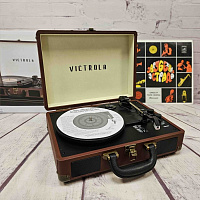 Портативный виниловый проигрыватель VICTROLA JOURNEY+, 33/78/45 об/мин, цвет коричневый