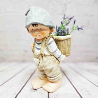 Садовая фигура с кашпо МАЛЬЧИК С КОРЗИНОЙ, 45*26 см