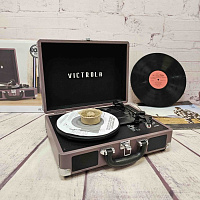 Портативный виниловый проигрыватель VICTROLA JOURNEY+, 33/78/45 об/мин, цвет бордовый