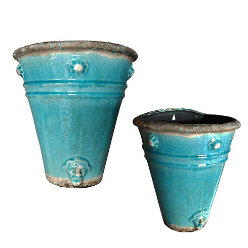 Кашпо навесное керамика FRENCH TURQUOISE, 26*27 см