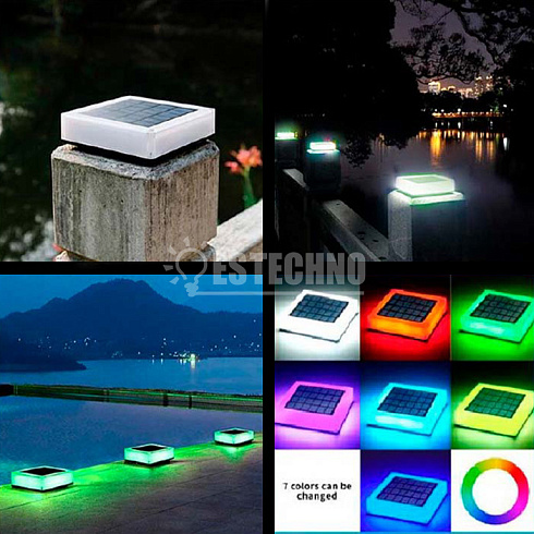 Солнечный светильник SOLAR YARD POST LIGHT 6+1 многоцветный, 13*13*4 см