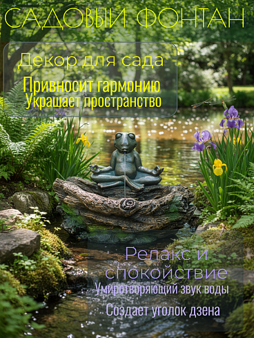 Фонтан декоративный ЛЯГУШКА ДЗЕН,
