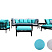 Комплект мебели из алюминия TIFFANY, 7 предметов, цвет чёрный