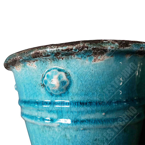 Кашпо навесное керамика FRENCH TURQUOISE, 26*27 см