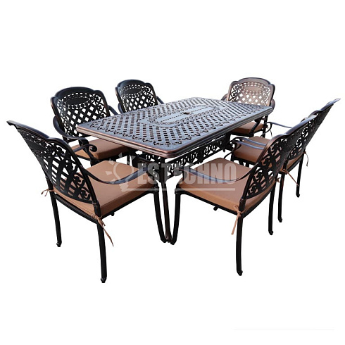 Садовая мебель из алюминия CLASSIC GRILL, 6+1, цвет  бронзовый