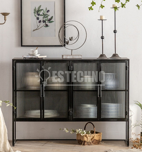 Шкафчик металлический застекленный четырехстворчатый, 120*38*90.5 см