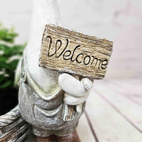 Садовая фигура с кашпо ПЕТУХ WELCOME, 54*37 см