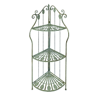 Угловая этажерка (3-х уровневая) из металла в винтажном стиле с элементами ковки, 52*34*118 см