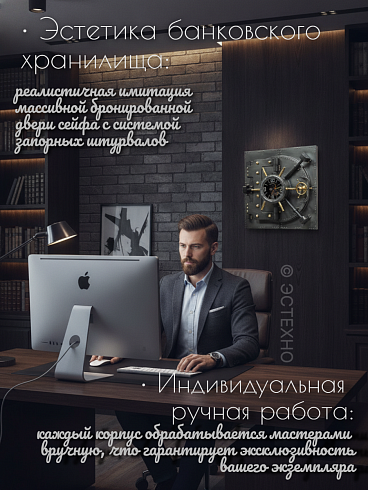 Настенные часы-панно с железным характером "БУНКЕР"