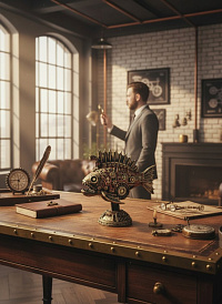 Статуэтка рыба MONSTERT FISH в индустриальном стиле, 20*23