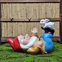 Садовая фигура из полимерного материала ГНОМ С КРОЛИКОМ 52*38*39 см