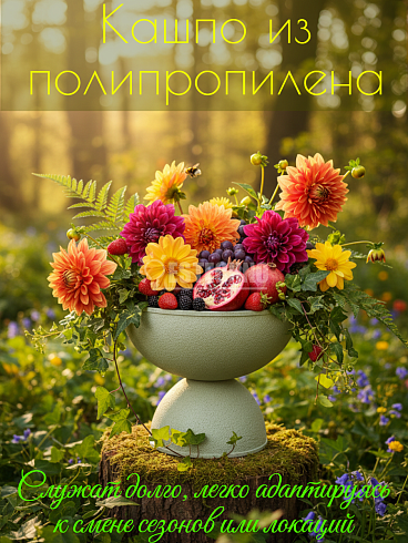 Кашпо из полипропилена, Ø32*27.5 см, цвет кремовый