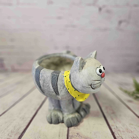 Садовая фигура кашпо КОТ, 34*38 см