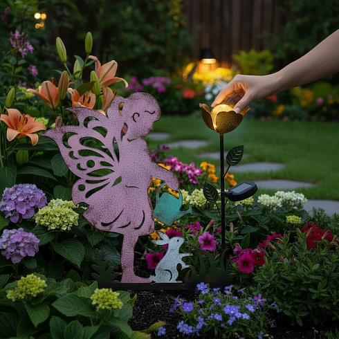 Декор для сада ФЕЯ С ПОДСВЕТКОЙ, 48*28 см, металл