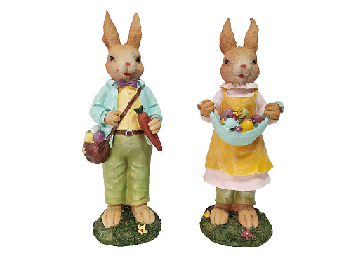 Декоративная фигура ПАСХАЛЬНЫЙ КРОЛИК, 2 шт, 39*13 см