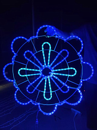 Новогоднее украшение снежинка серии ГЖЕЛЬ , 80*80 см, IP65 для использования на улице