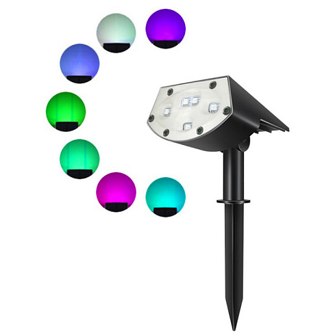 Солнечный светильник направленного света RGB SOLAR SPOT LIGHT, 30 см, многоцветный