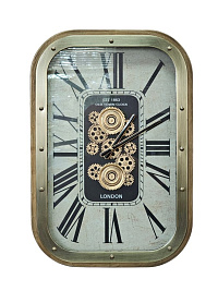 Часы настенные из металла с подвижным механизмом СКВИРКЛ, 48*8.5*68 см