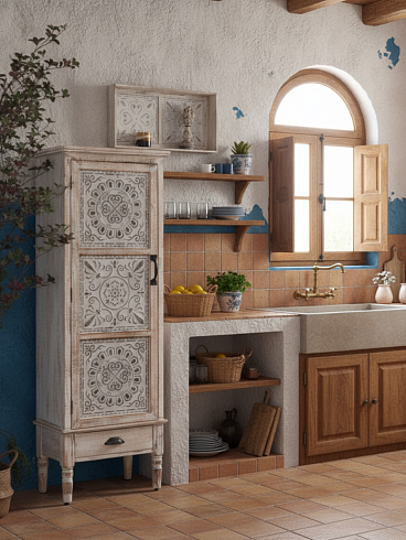 Шкафчик винтажный  СТИЛЬ ПРОВАНС, 159*36*55 см