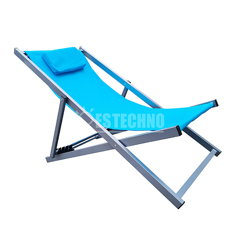 Шезлонг складной POOL SIDE, цвет голубой