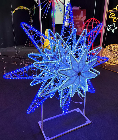 Световая конструкция ПОЛЯРНАЯ ЗВЕЗДА 3D, 165*150*30 см, уличная