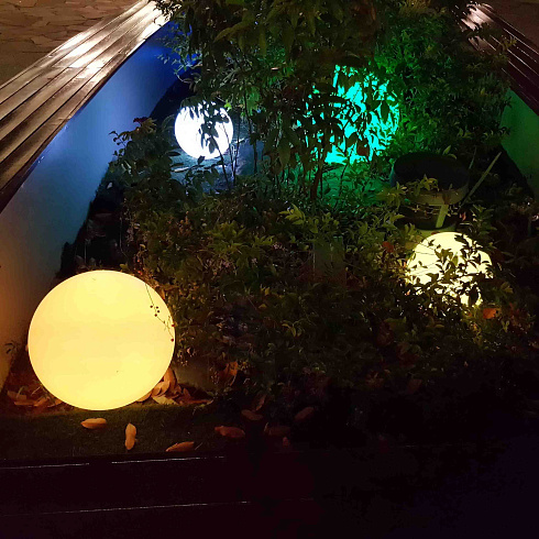 Cветильник шар уличный MOONLIGHT, Ø12 см, RGB многоцветный