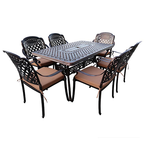 Садовая мебель из алюминия CLASSIC GRILL, 6+1, цвет  бронзовый