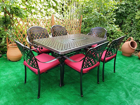 Садовая мебель из алюминия CLASSIC GRILL, 6+1, цвет  бронзовый