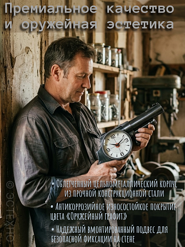 Часы настенные интерьерные ESTECHNO «Калибр-45» Colt Peacemaker (53*27*6 см)