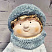 Фигура новогодняя из грубой керамики Малыш и пингвин, 26*18*37 см
