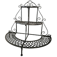 Полка для цветов  из металла 3-x ярусная, 100*86 см, цвет черный