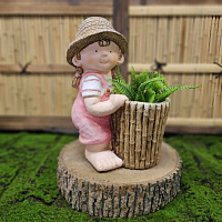 Садовая фигура ДЕВОЧКА С КАШПО, 43*32 см