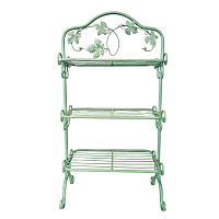 Этажерка (3-х уровневая) из металла с элементами ковки, 52*30*103 см, цвет зелёный