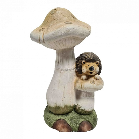 Садовая фигура ЁЖИК И ГРИБ, 40*25 см