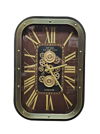 Часы настенные из металла с подвижным механизмом СКВИРКЛ, 48*8.5*68 см