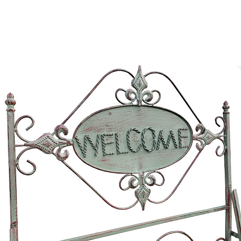 Этажерка 3-х уровневая из металла в винтажном стиле с элементами ковки WELCOME, 64*140 см
