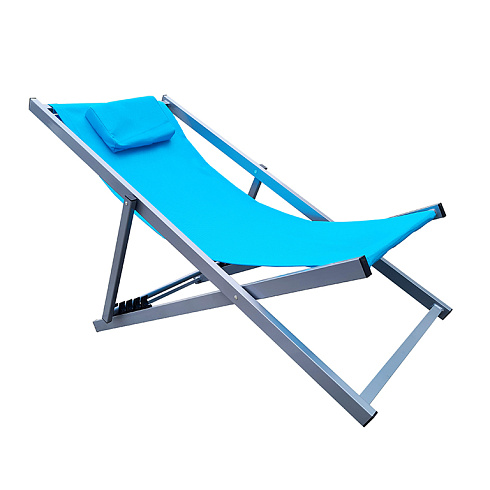 Шезлонг складной POOL SIDE, цвет голубой