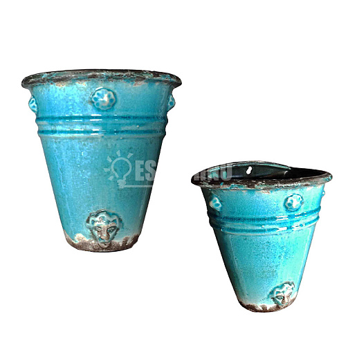 Кашпо навесное керамика FRENCH TURQUOISE, 20*22 см