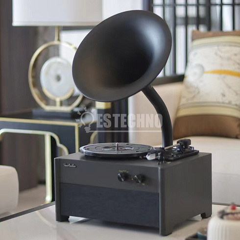 Виниловый проигрыватель RETRO STYLE 33/78/45 об/мин, + FM/BT/USB, цвет чёрный